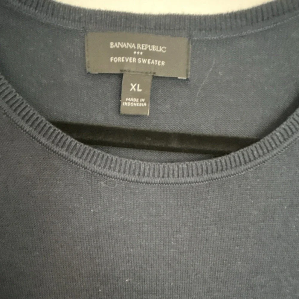 Banana Republic Men's XL Navy Knit Pullover‎ Sweater Crew Neck Long Sleeve